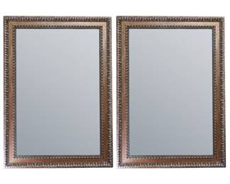 Pair of Tall Beveled Wall Mirrors