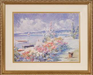 "Flowers by the Bay" by Abbott F. Graves Fine Art Print Reproduction