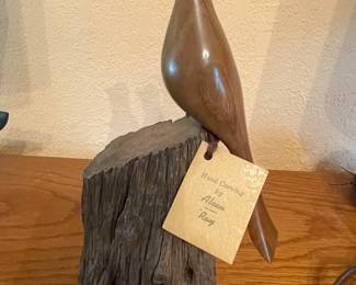 Hand carved bird decor