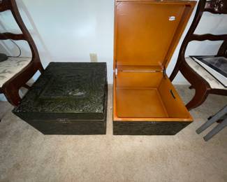 Vintage asian chests with dragons (2) matching 