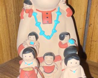 Cleo Teissedre Storyteller Statue Figurine - Cochiti Pueblo Indian - 1986 