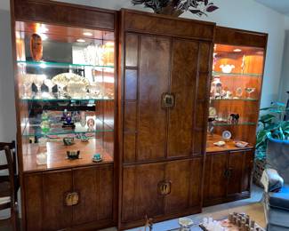 THREE (3) piece entertainment center/bar/shelving unit. 