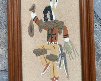 Vintage Southwest style Native American Sand Art 