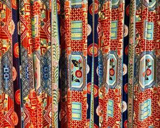 Asian styled fabric- custom curtains 