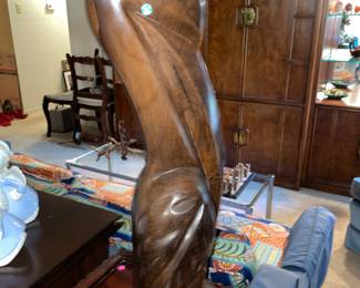 Vintage hand carved wooden pelican 