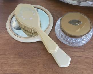 Vintage mirror & brush set