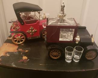 Vintage liquor decanter cars