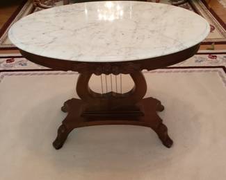 Marble top harp table 
