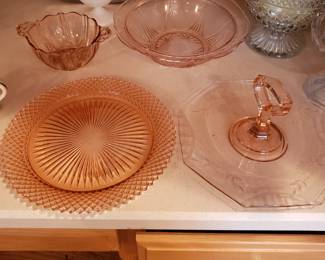 Pink depression glass