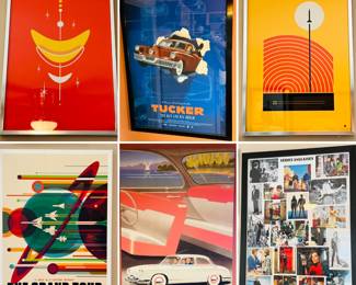 Mid century modern inspired artwork - professional framed (all sizes) 

Series Anglaises, The Grand Tour,  Jeff Bridges Tucker,  Panhard 