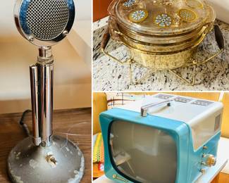 Astatic microphone D-104
MCM Georges Briard Fire King Casserole Medallion Design 2 Quarts
1956 Motorola portable TV - refurbished with adapter and antennas 
 