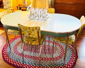 Vintage Howell Chromesteel Formica table with 6 chairs  