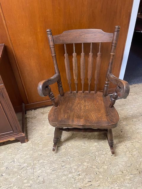 Solid wood vintage rocker - very comfy