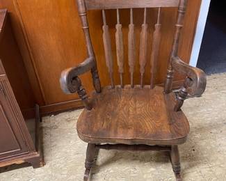 Solid wood vintage rocker - very comfy