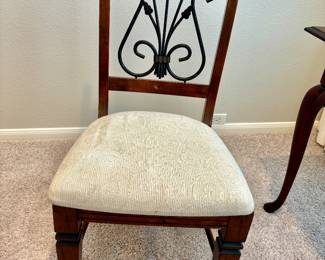 Metal back side chair