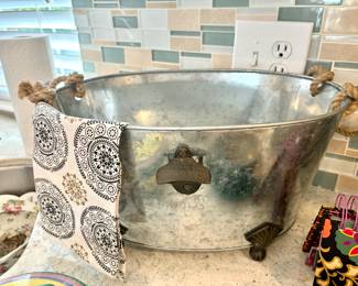 Beverage tub with bottle opener