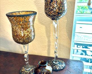 Set of Mossaic Candle Holders