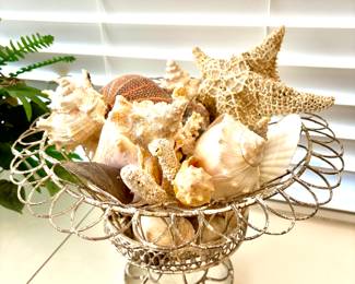 Metal basket of shells