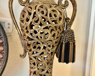 Striking tall jar with handles