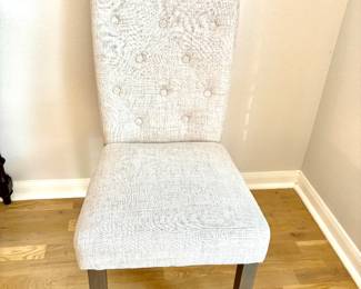 Pair of tufted back parson chairs