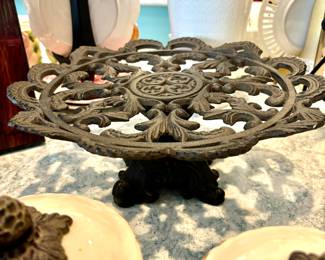 Home Essentials Cast Iron Footed Cake Plate