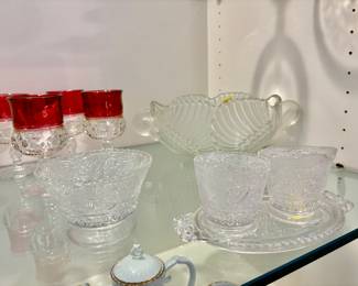 Large selection of crystal and cut glass