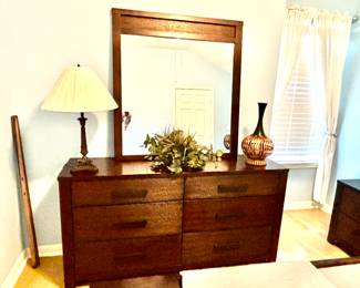 Matching dresser with mirror