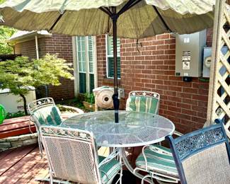 Metal dining/4 chairs