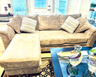 Taupe microfiber sectional