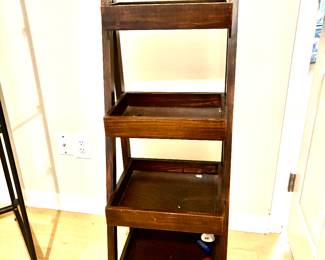 Wood ladder shelf