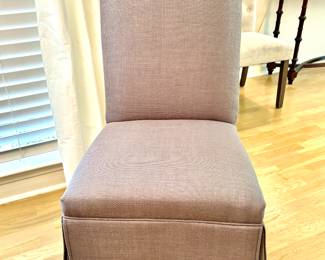 Set of 8 skirted parsons dining chairs