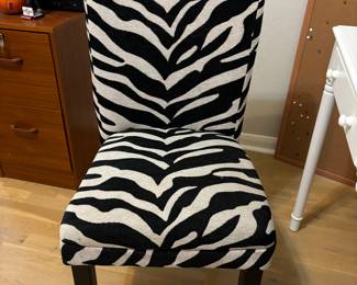 Decorative zebra print chair