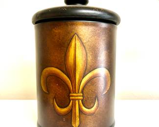 Ceramic Fleur De Lis Canister 