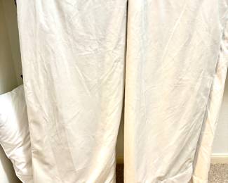 Pair of white velveteen drapes