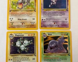 1999 Pokemon Fossil 1st Ed. HoloFoil Prerelease Aerodactyl, Haunter,Magneton,Muk