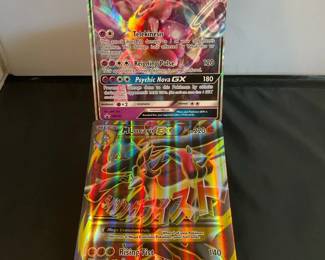 Jumbo Pokemon cards, 2019 Mewtwo GX Promo 2017 Mega M Lucario EX