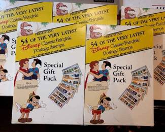 Five Packs 54 Disney Classic Fairy Tale Postage Stamps  Story Book