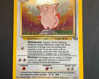 1999 Pokemon Clefable 164 Prerelease Rare Holographic Jungle NM 
