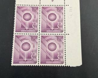 Specimen, Switzerland 1950 or 1957 Cross Ball, Lilac Test Trial 4 Print Block