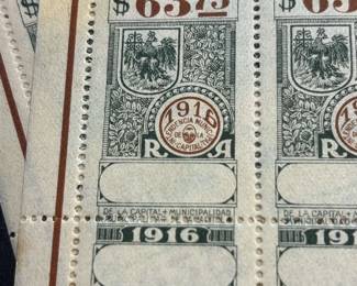 $63.75 Argentina Revenue Fiscal Stamps Large Collection