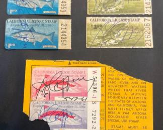 US 1959 60 California Fishing Stamps  1961 Calif. Trout  Salmon Fishing Permit 