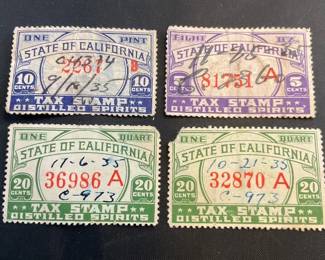 Back Of The Book California Revenue Stamps