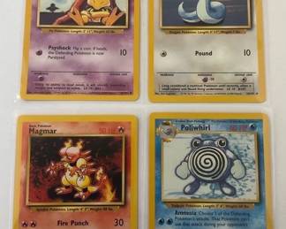 1999 Pokemon Base Set 1 Cards Abra, Dratini, Magmat  Poliwhirl