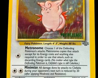 1999 Wizards Gamefreaks Pokemon Jungle Prerelease Promo Clefable Holo Card