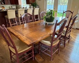 Custom made dining table, Reclaimed English Pine