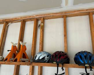 Jack stands, bike helmets 