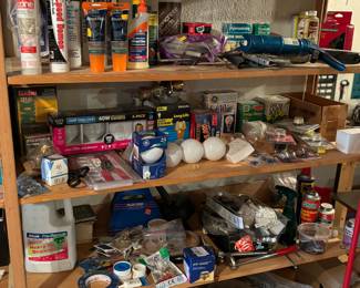 Glue, caulk, tape, odds, and ends home maintenance items