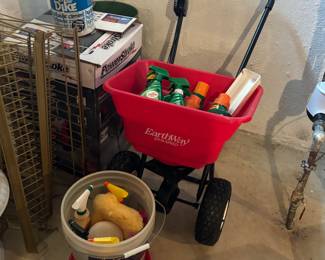 Fertilizer, spreader, car detailing supplies