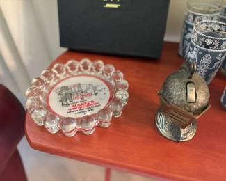 Vintage ashtray and lighter