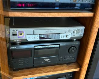 Sony DVD player, Sony VCR, Sony Mega Storage 200 CD player, Sony receiver